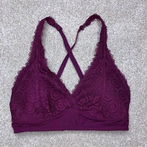 Plum Colored Lacy Bralete with Convertible Straps